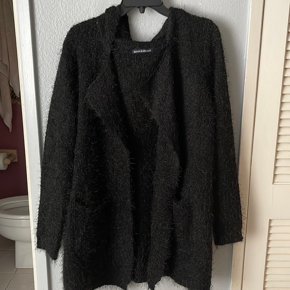 Cape like pocketed long sweater like new size medium
